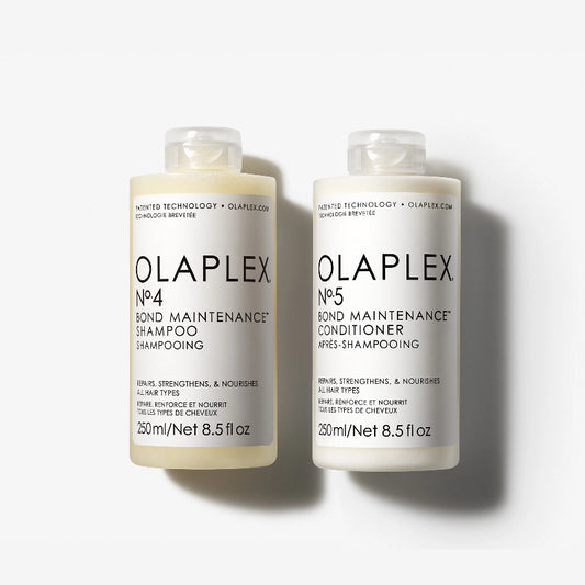 Dúo de cuidado capilar Shampoo y Acondicionador OLAPLEX N°4 de 250ml + N°5 de 250ml