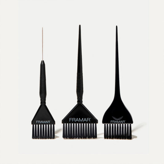 FRAMAR Brochas de Color Family Pack Brush Negro Pack de 3