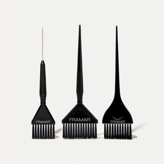 FRAMAR Brochas de Color Family Pack Brush Negro Pack de 3 Framar
