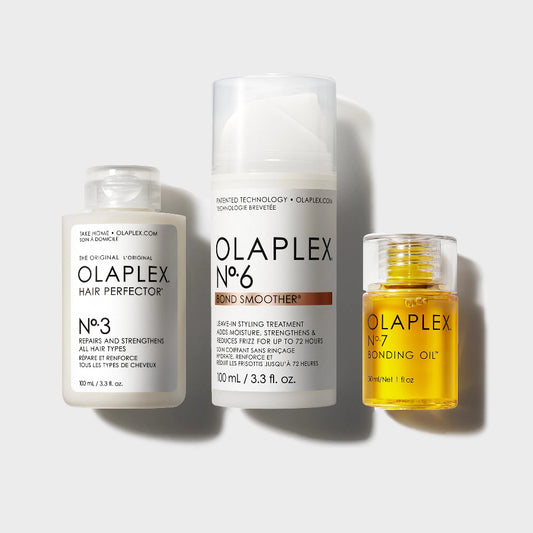 Kit de Reparación, Antifrizz y Brillo OLAPLEX N°3 de 100ml + N°6 de 100ml + N°7 de 30ml
