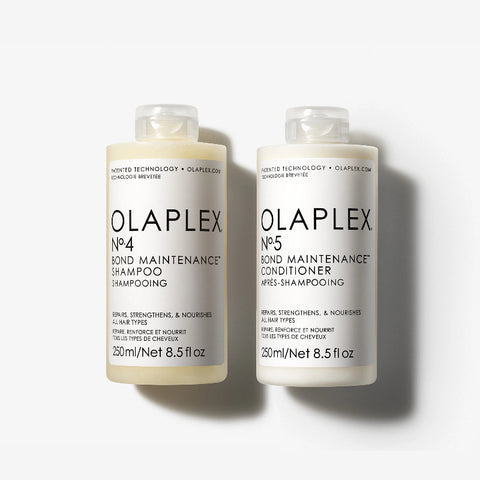 Dúo de cuidado capilar Shampoo y Acondicionador OLAPLEX N°4 de 250ml + N°5 de 250ml