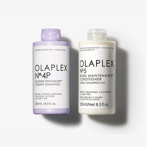 Dúo de Cuidado Rubios Acondicionados Shampoo y Acondicionador OLAPLEX N°4P de 250ml + N°5 de 250ml
