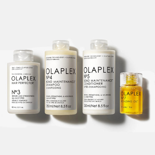 Kit de Cuidado Capilar con Reparación, Shampoo, Acondicionador y  Protección Térmica OLAPLEX N° 3 de 100ml + N°4 de 250ml + N°5 de 250ml + N°7 de 30ml