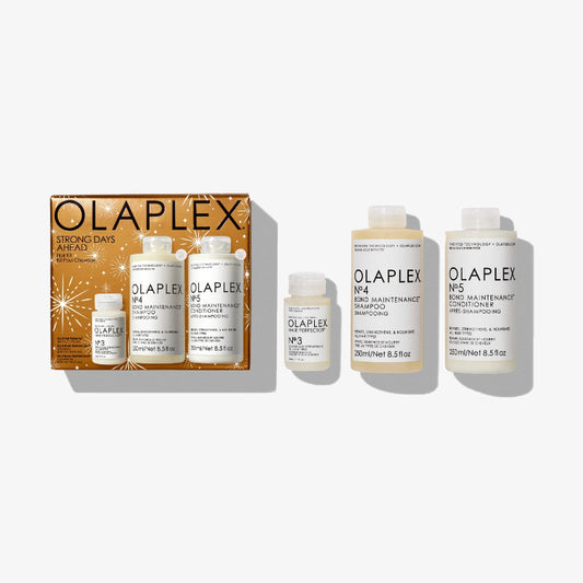 El kit “Strong Days Ahead” de Olaplex es una edición limitada que incluye tres de los productos más vendidos de la marca, diseñados para fortalecer y reparar el cabello